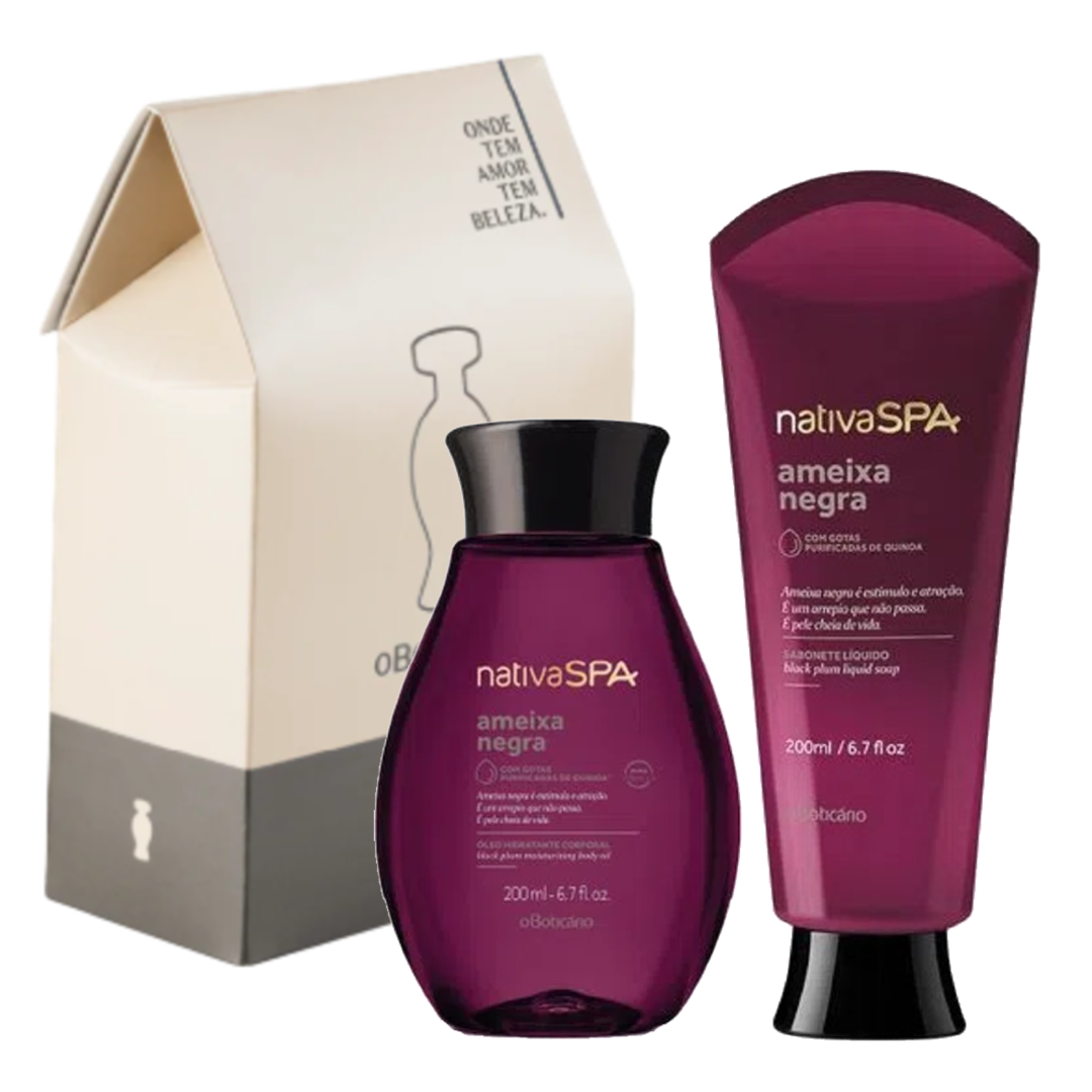 Kit NSPA Ameixa Negra Sabonete liq e Oleo, Set NSPA schwarze Pflaume, Boticario