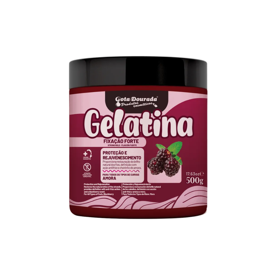 Gelatina Capilar Amora, Haargel, Gota Dourada, 500g