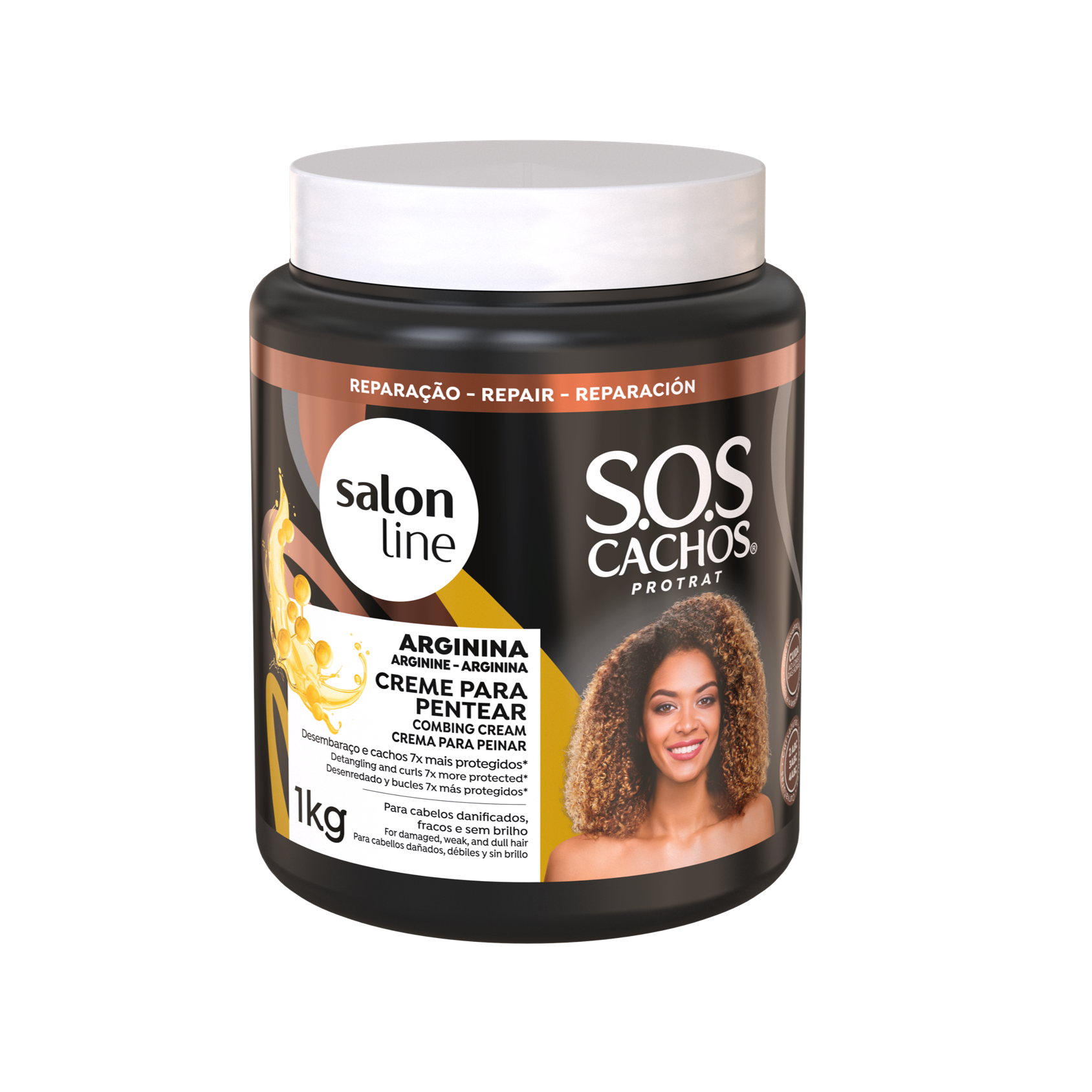 Arginina Creme Pentear Cachos, Haarcreme, Salon Line, 1kg