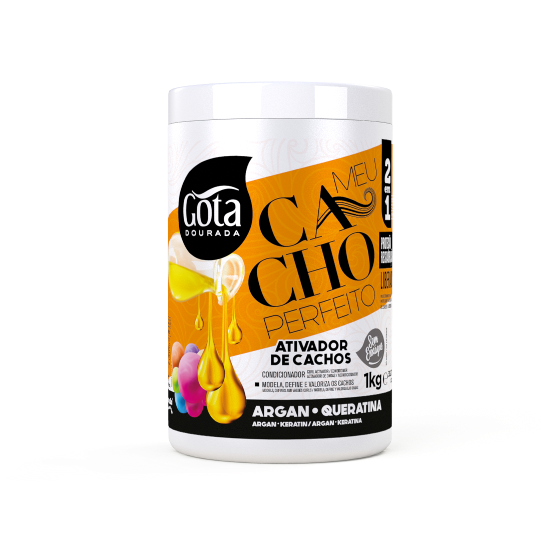 Meu Cacho Perfeito Ativador Argan e Queratina, Lockenaktivator, Gota Dourada, 1kg