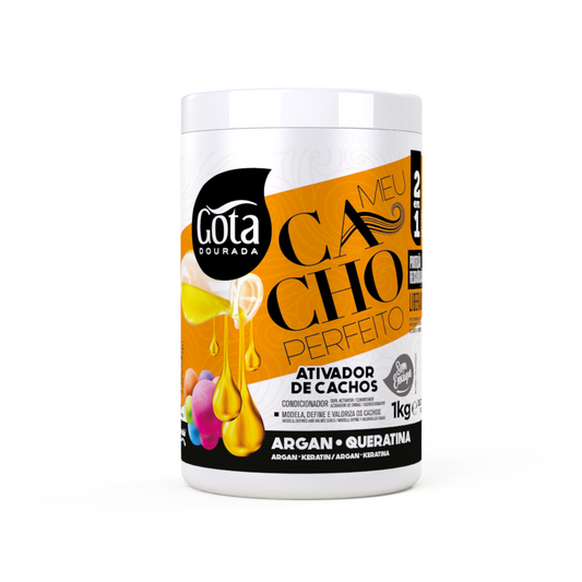 Meu Cacho Perfeito Ativador Argan e Queratina, Lockenaktivator, Gota Dourada, 1kg