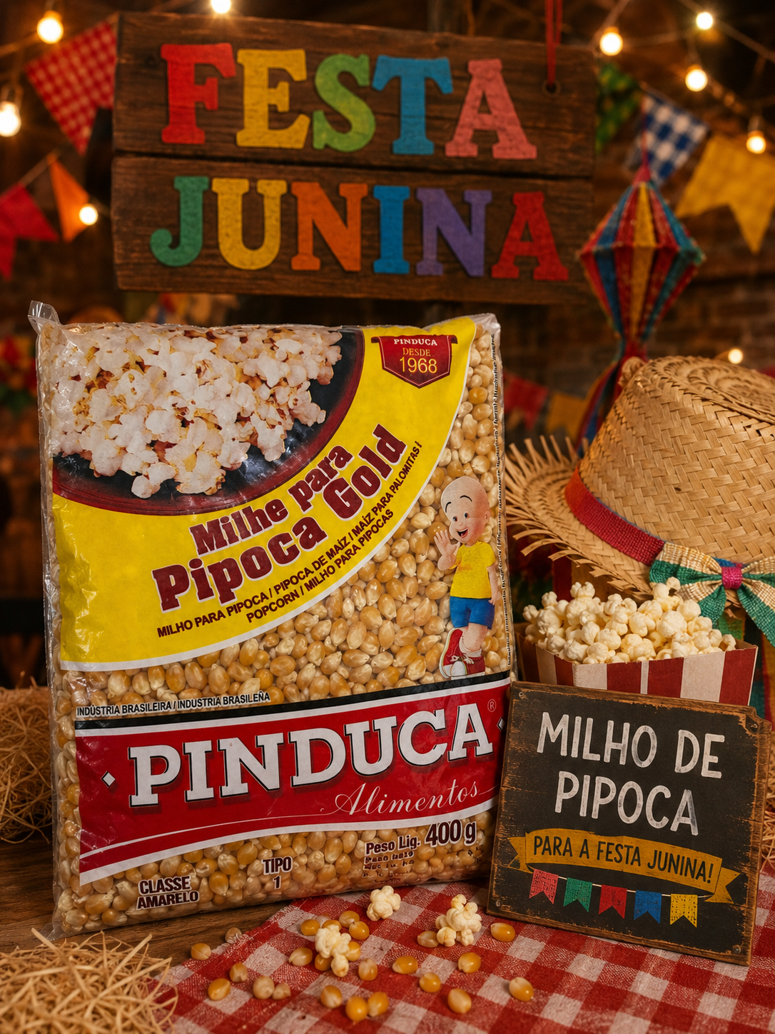 Milho Pipoca, Popcorn, Pinduca, 400g
