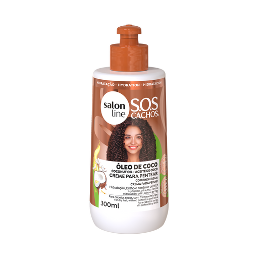 SOS Cachos Creme Pentear Coco, Haarcreme, Salon Line, 300ml
