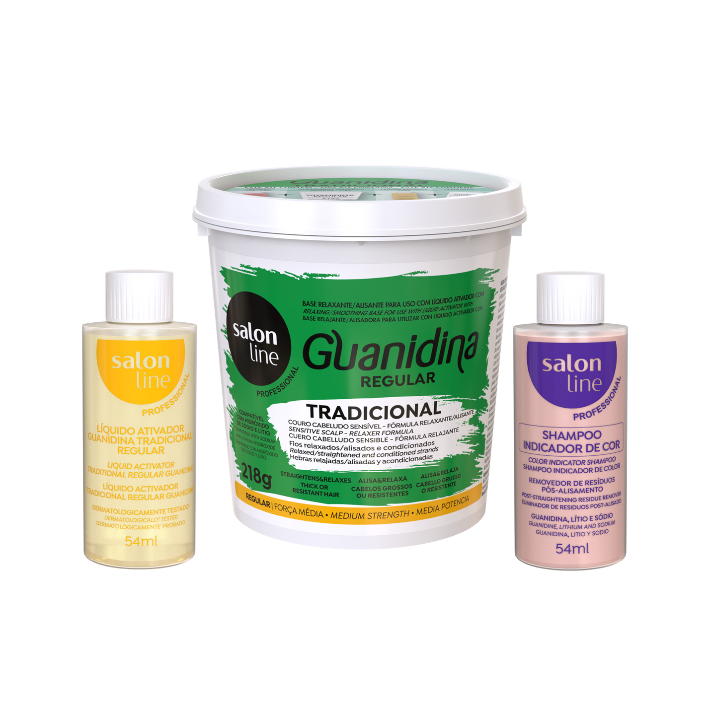 Guanidina Regular Alisa e Relaxa, reduziert Haarlocken, Salon Line 218gr