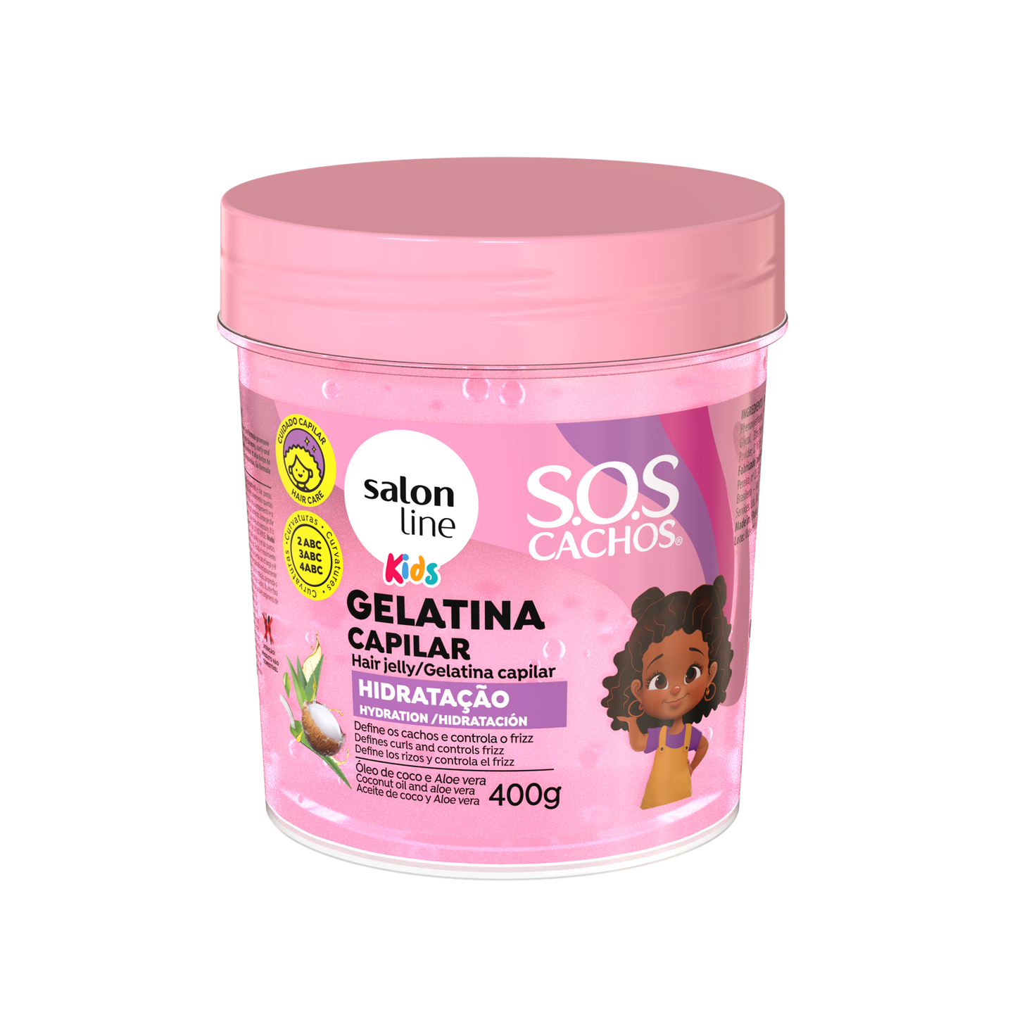 Kids Gelatina Ativadora Cachos, Haargelatine, Salon Line, 400g