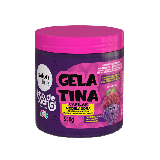 Kids Gelatina Uva Ativadora Cachos, Traubenhaargel, Salon Line, 550g