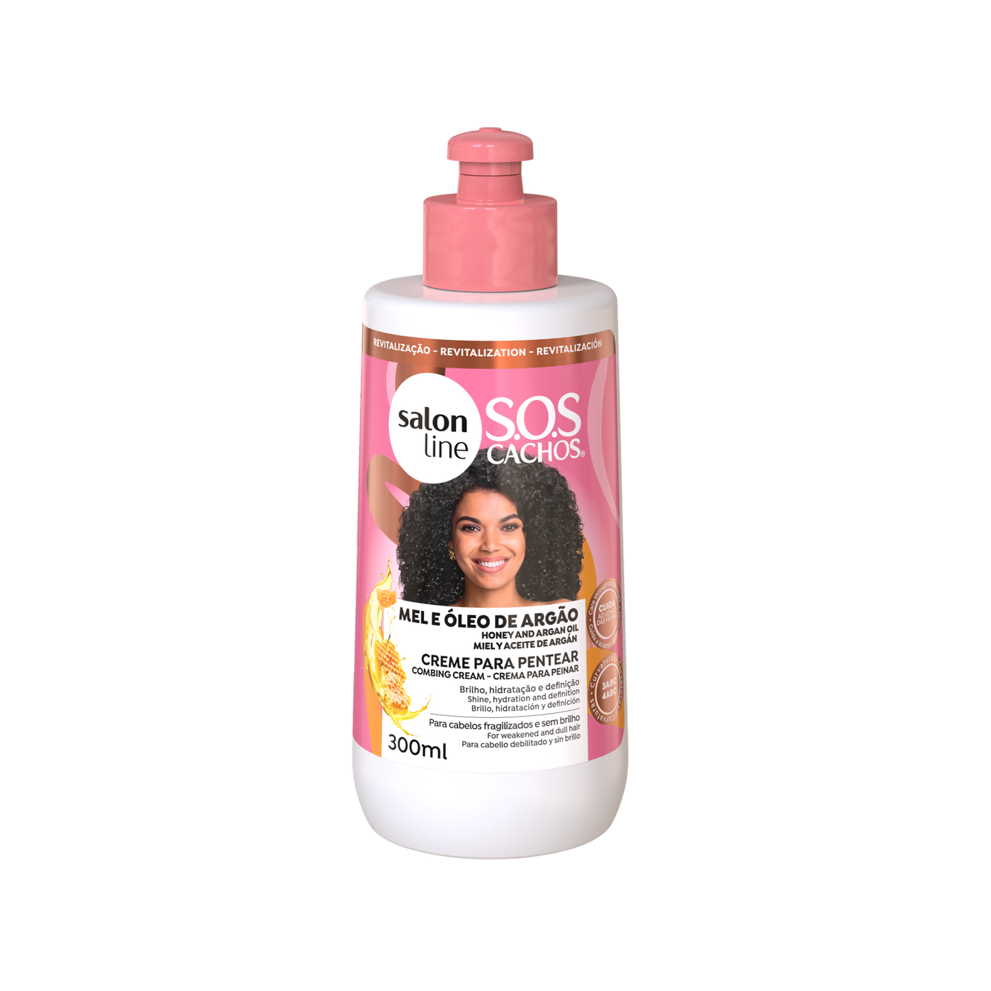 Cachos Mel e Oleo Argan Creme Pentear, Kämmcreme, Salon Line, 300ml
