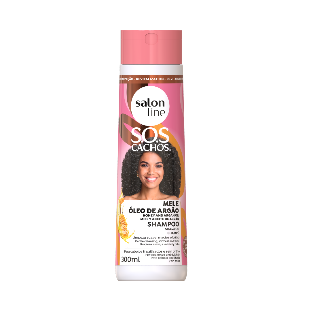 Cachos Mel e Oleo de Argan Shampoo, Salon Line 300ml