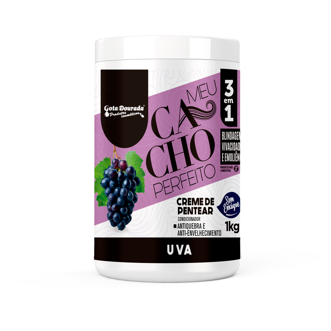 Meu Cacho Perfeito Uva Creme pentear, Haarcreme, Gota Dourada, 1kg