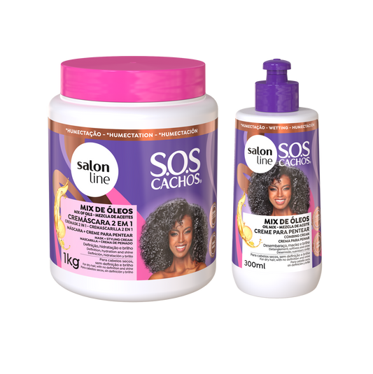 SOS Mix Oleos Nutritivo Creme Pentear, Haarcreme, Salon Line