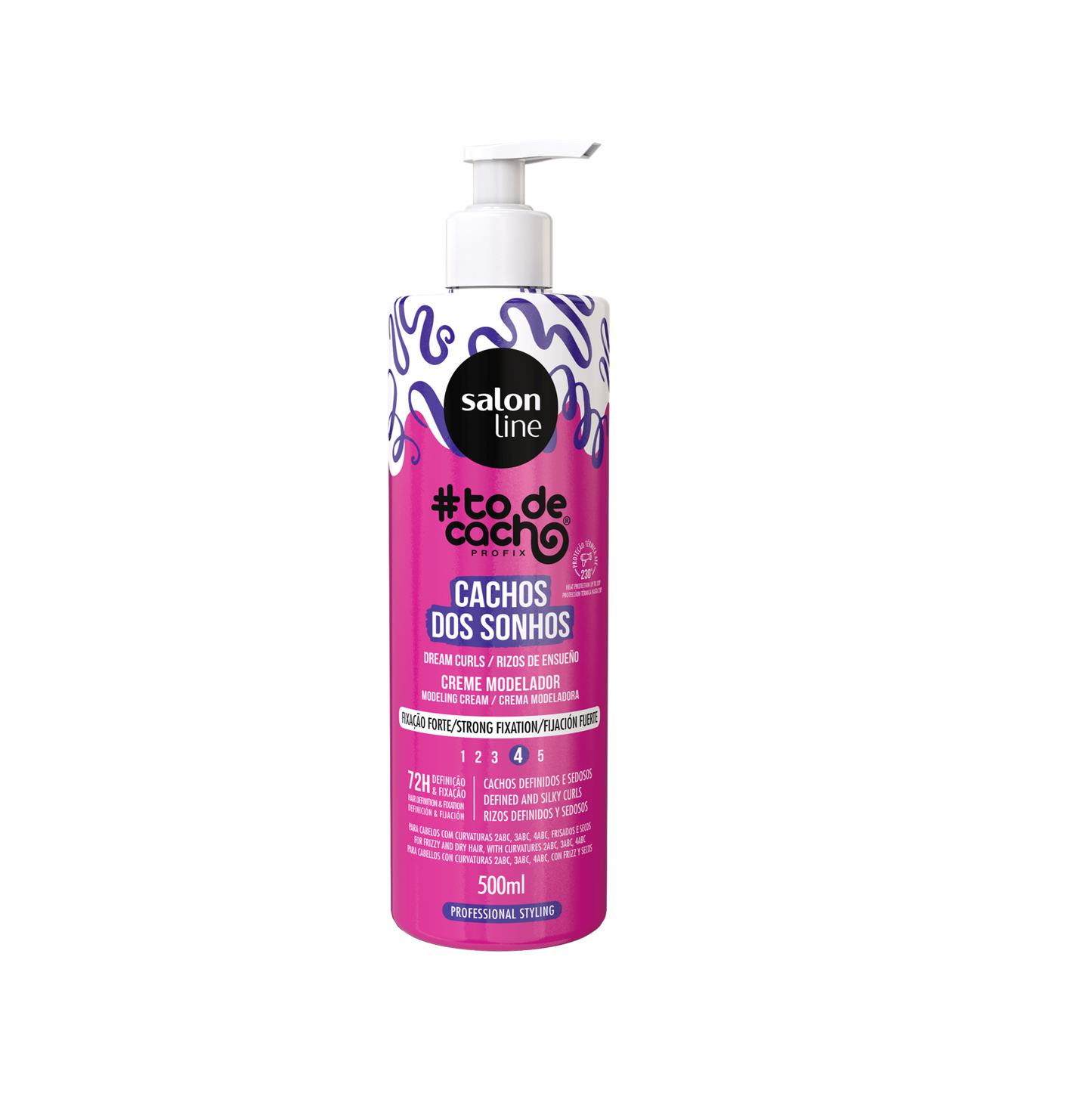 Creme Modelador Forte Cachos dos Sonhos, Haarcreme, Salon Line, 500ml