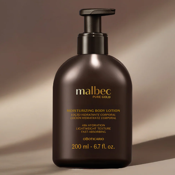 Malbec Pure Gold Locao Hidratante Corporal, Körpercreme, Boticário 200ml