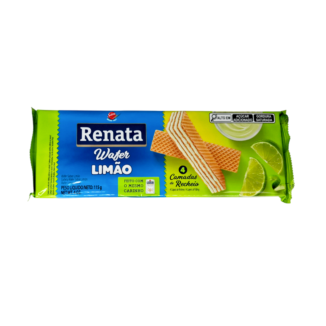 Bolacha Wafer Limao, Waffeln mit Zitronengeschmack, Renata, 115g
