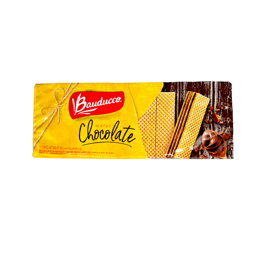 Bolacha Wafer com Chocolate, Waffeln mit Schokolade Füllung, Bauducco 140g