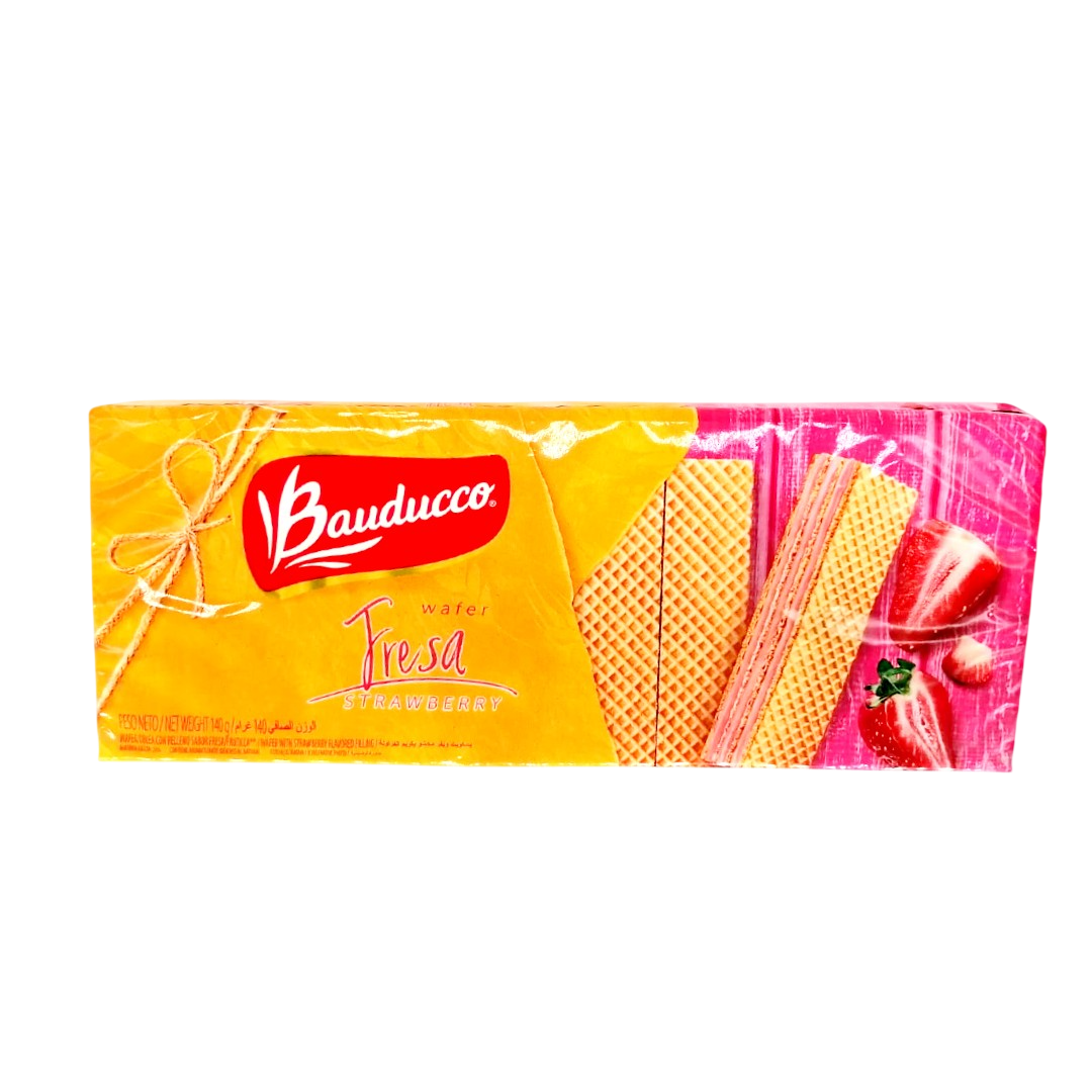 Bolacha Wafer Morango, Waffeln mit Erdberrenfüllung, Bauducco, 140g