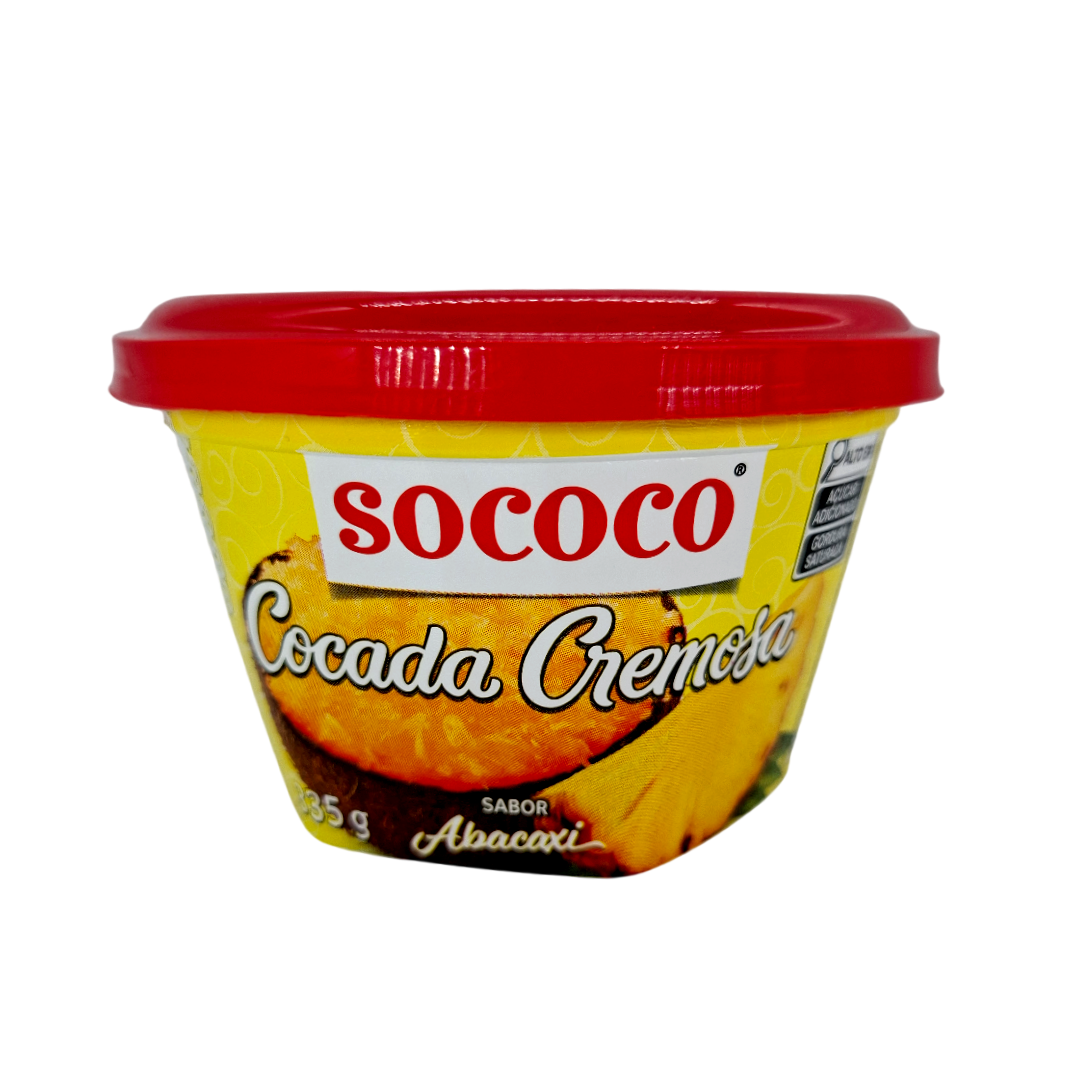 Cocada cremosa sabor Abacaxi, Doce de Coco, Sococo 335g