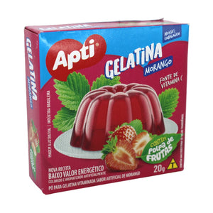 Gelatina Morango, Wackelpudding Erdbeergeschmack, Apti, 20g