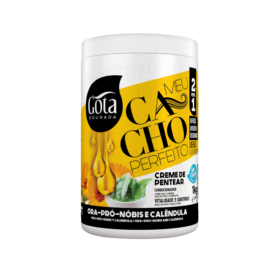 Meu Cacho Perfeito Ora-pro-Nobis Creme Pentear, Haarcreme, Gota Dourada, 1kg