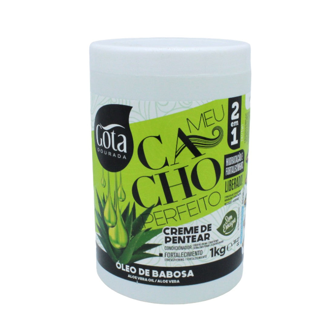 Meu Cacho Perfeito Óleo Babosa Creme Pentear, Haarcreme, Gota Dourada, 1kg