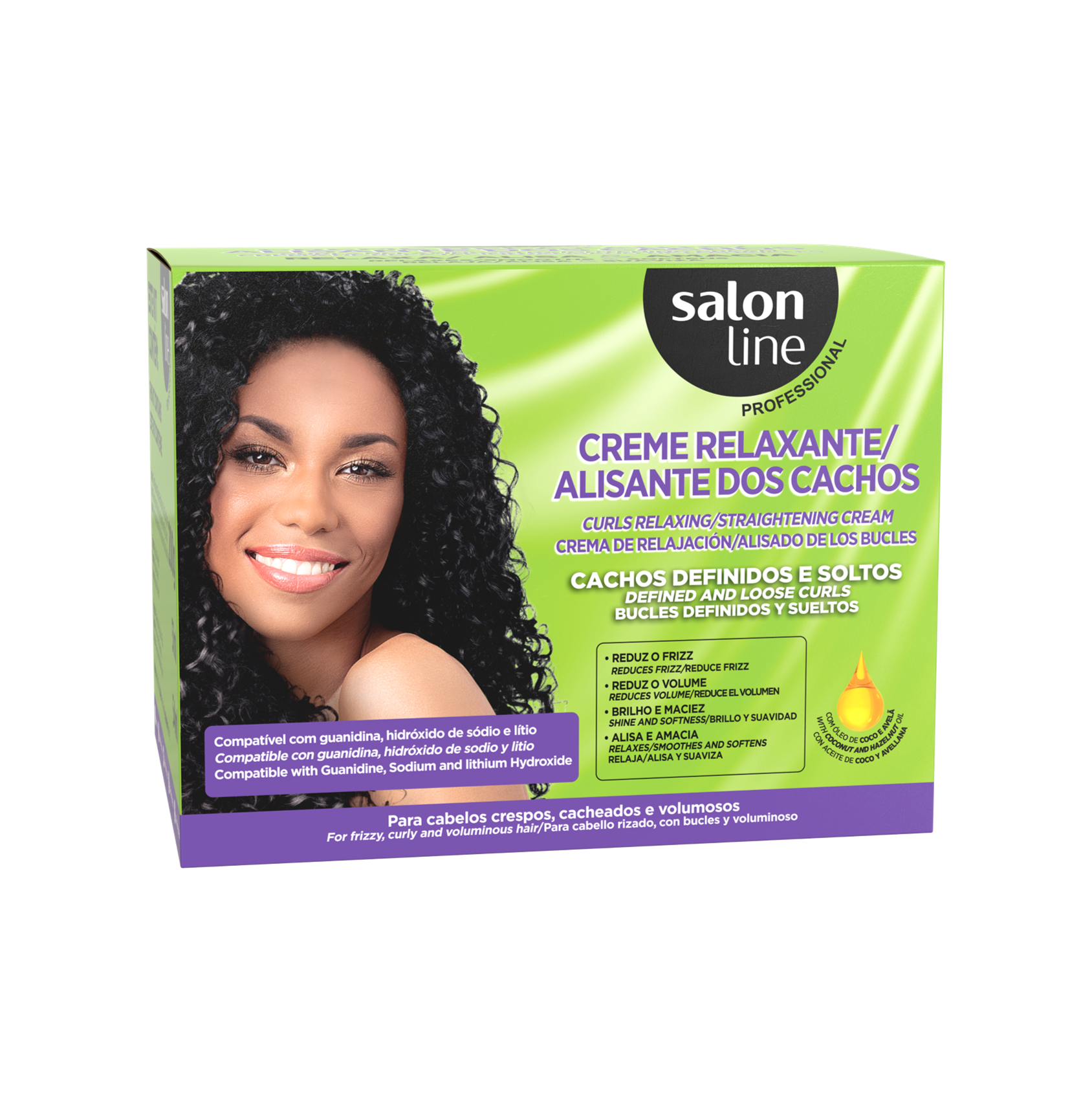 Creme Relaxamento Oleo Coco e Oleo Avela, reduziert Haarlocken, Salon Line 200g