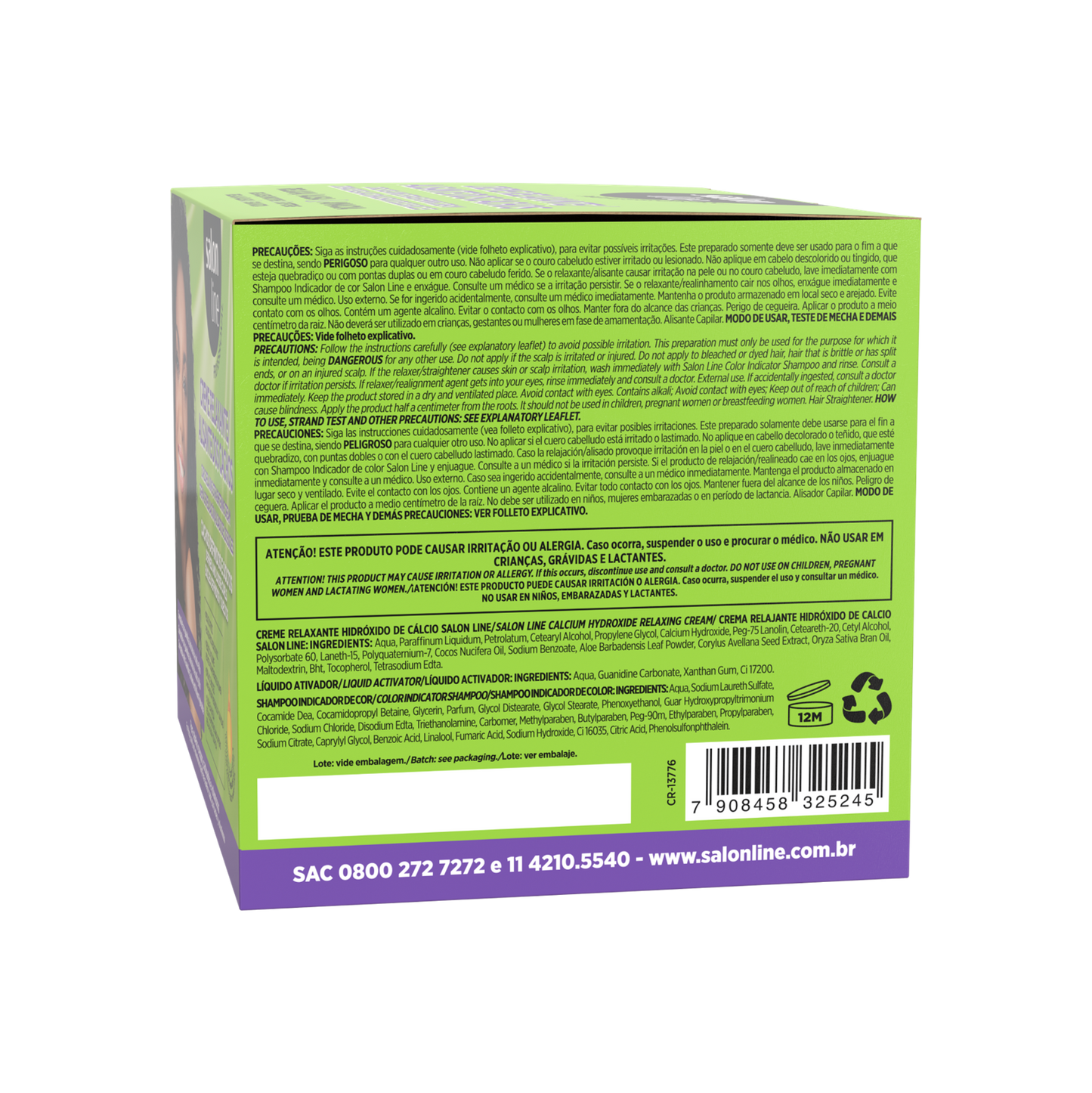 Creme Relaxamento Oleo Coco e Oleo Avela, reduziert Haarlocken, Salon Line 200g