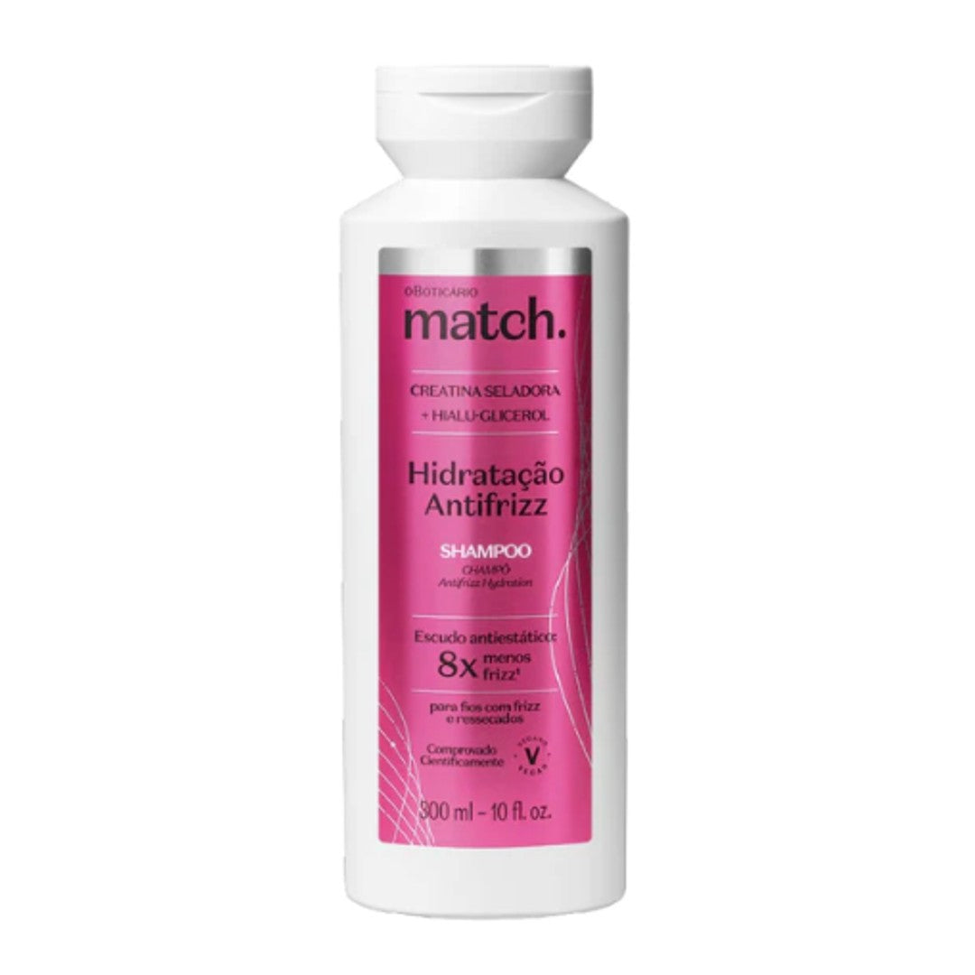 Match Hidratacao Antifrizz Shampoo, Boticario 300ml