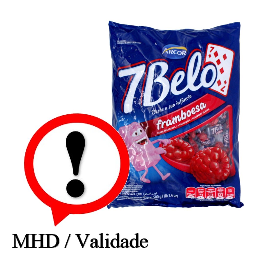 Bala Framboesa, Bonbon kaubar Himbeergeschmack, 7 Belo, 500g