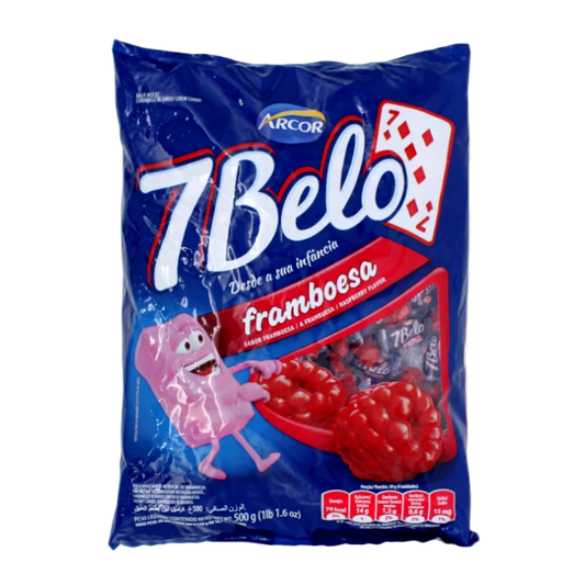 Bala Framboesa, Bonbon kaubar Himbeergeschmack, 7 Belo, 500g