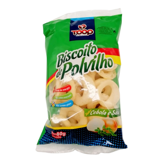 Biscoito Polvilho Cebola e Salsa, Maniok Chips, TOOP, 80g