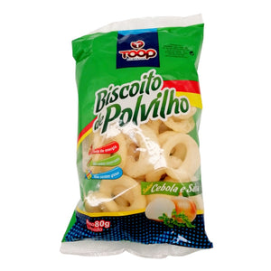 Biscoito Polvilho Cebola e Salsa, batatas fritas de mandioca, TOOP, 80g