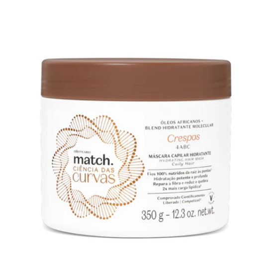 Mascara Cabelos Crespos Match Ciencia das Curvas, Haarmaske, Boticário 350g