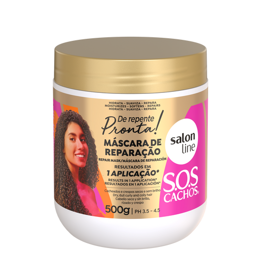 SOS Cachos De Repente Pronta Mascara, Haarmaske, Salon Line 500g