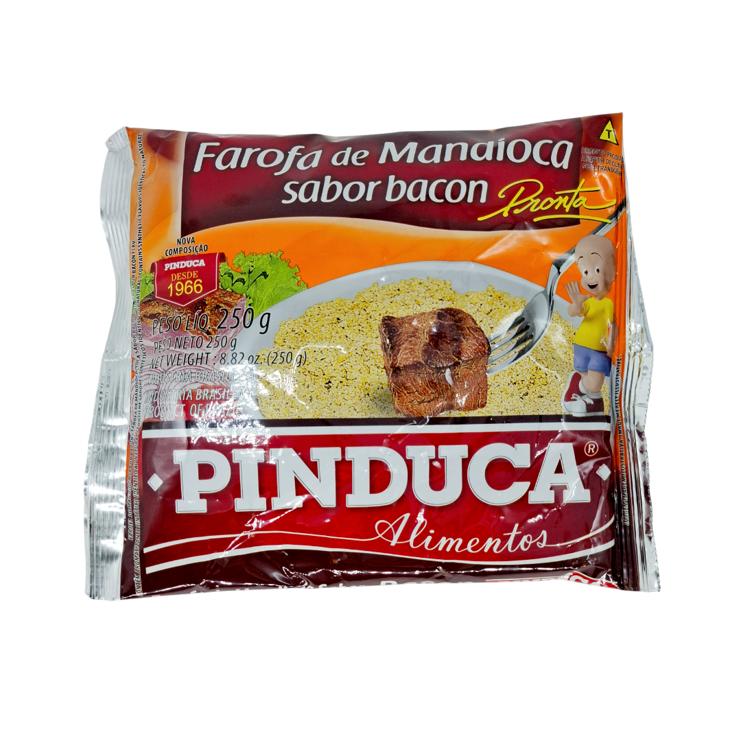 Farofa Mandioca sabor Bacon, Maniok-Farofa mit Speckgeschmack, Pinduca, 250g