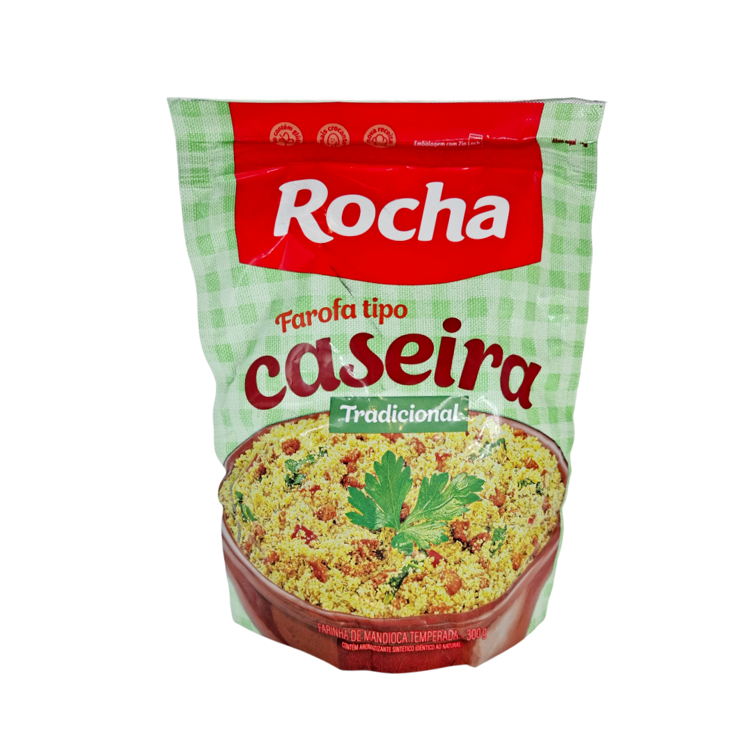 Farofa Mandioca Tradicional, Gewürztes Maniokmehl, Rocha 300g