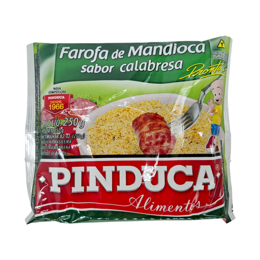 Farofa Mandioca sabor Calabresa, Maniokmehl Wurtgeschmack, Pinduca 250g