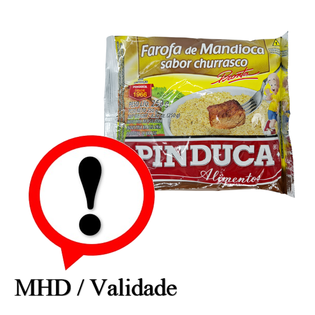 Farofa Mandioca sabor Churrasco, Maniokmehl mit Barbecue-Geschmack, Pinduca 250g