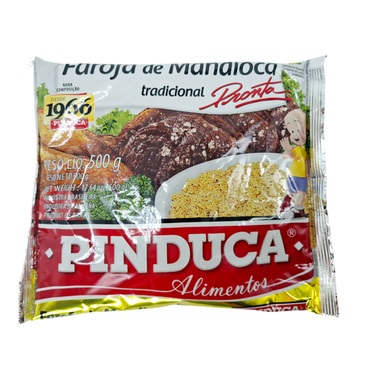 Farofa Mandioca sabor Carne Seca, Maniokmehl Trockenfleischgeschmack, Pinduca 250g