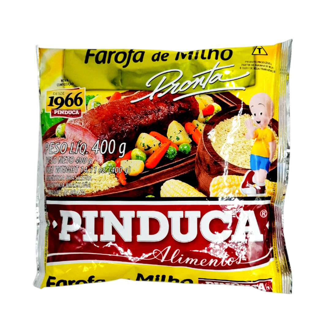 Farofa Milho, Farinha de Milho Temperada, Pinduca, 400g