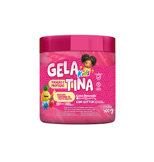 Kids Gelatina Capilar Tutti-Frutti, Haargel, Gota Dourada, 500g