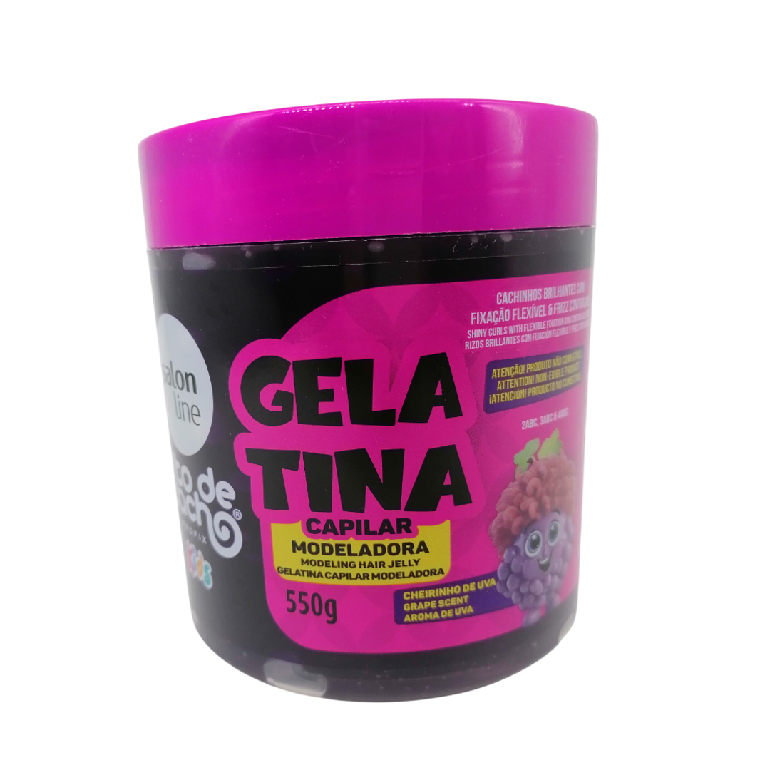 Kids Gelatina Uva Ativadora Cachos, Traubenhaargel, Salon Line, 550g