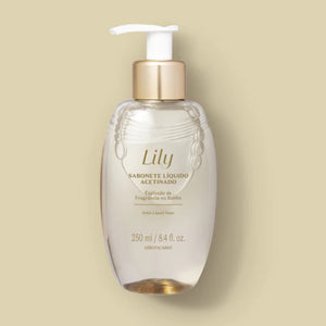 Lily Sabonete Acetinado, sabonete líquido, Boticário, 250ml