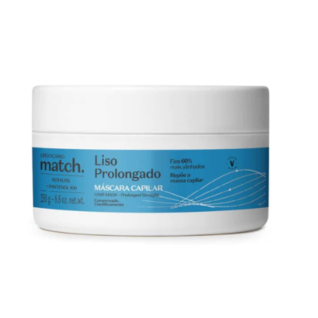 Match Liso Prolongado Mascara, Haarmaske, Boticario 250g