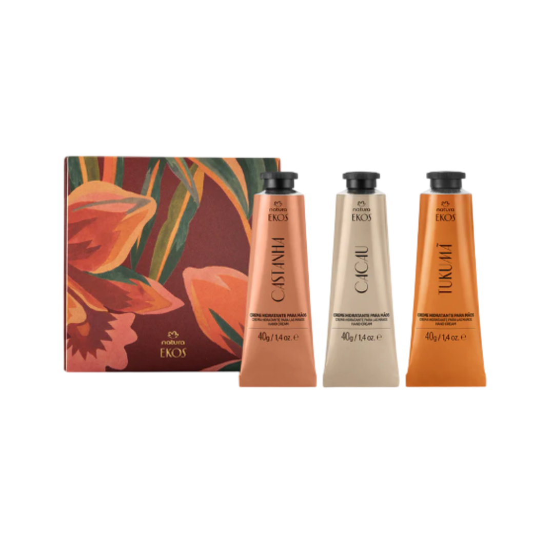 Ekos Kit Creme Maos Cacau, Handcremeset, Natura, 3x40g