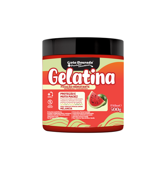 Gelatina Capilar Melancia, Haargel, Gota Dourada, 500g