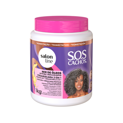 SOS Mix Oleos Nutritivo Creme Pentear, Haarcreme, Salon Line