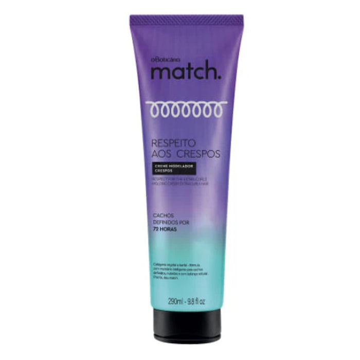 Match Crespo Creme Modelador, creme para o cabelo, Boticário, 290ml