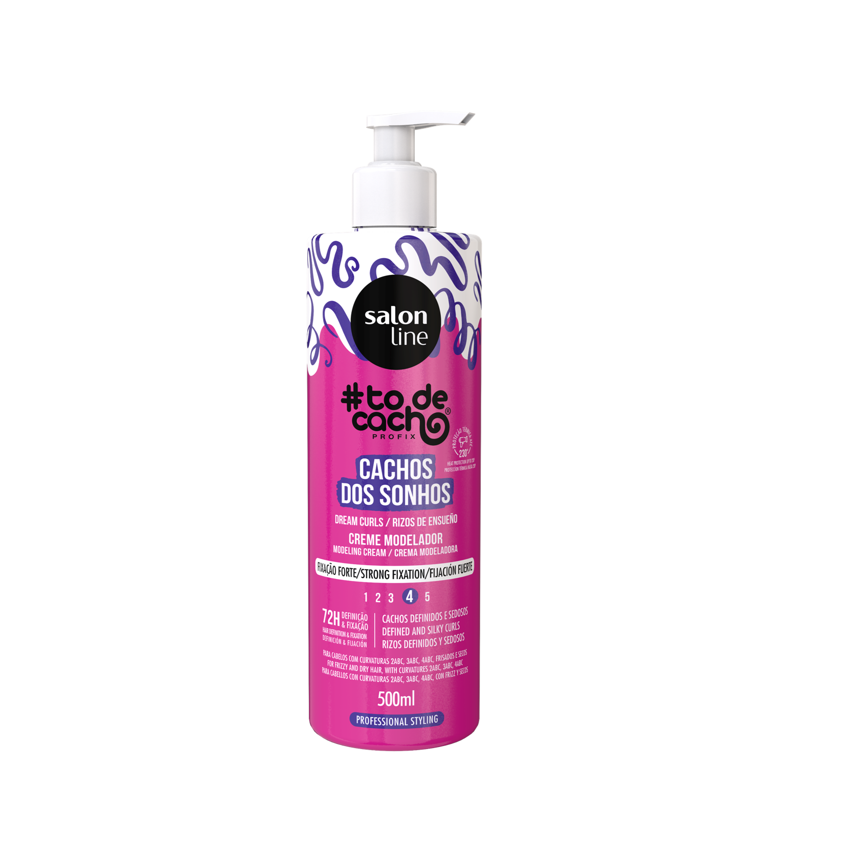 Creme Modelador Forte Cachos dos Sonhos, Haarcreme, Salon Line, 500ml