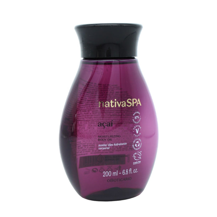 NSPA Oleo Hidratante Açaí, óleo corporal, Boticário, 200ml