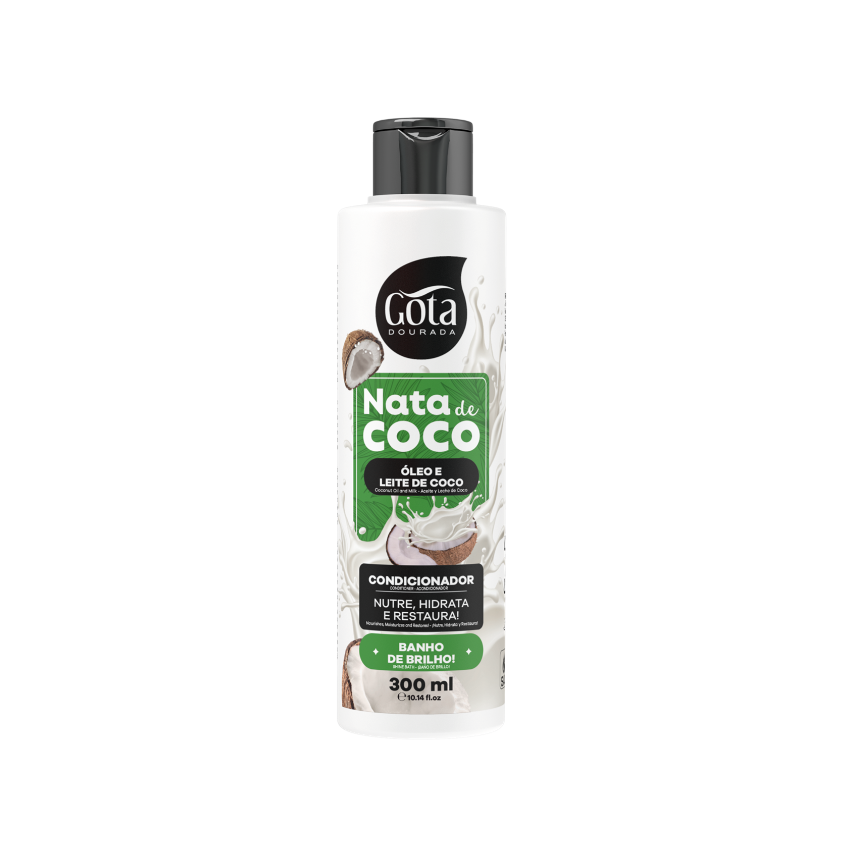 Nata de Coco Condicionador, Haarspülung, Gota Dourada, 300ml