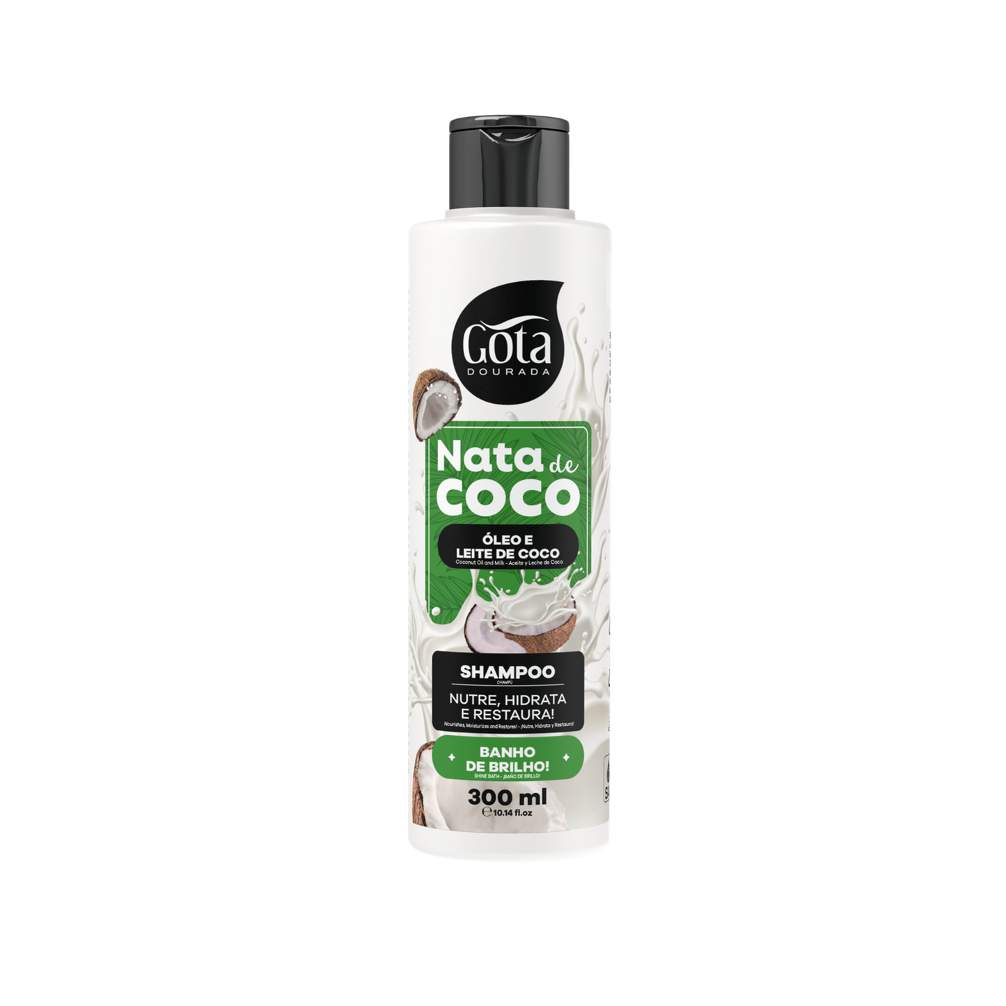 Nata de Coco Shampoo, Gota Dourada, 300ml
